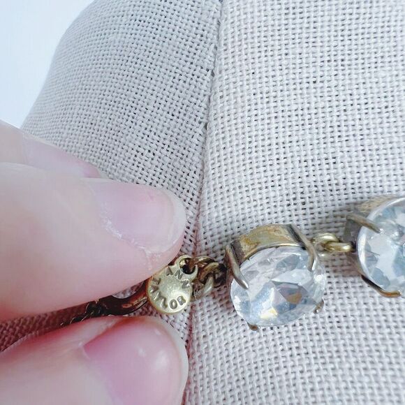 Vintage Ann Taylor Faceted Crystal Rhinestone Flower Statement Necklace - Picture 6 of 6